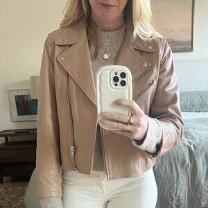 Madewell Cropped Leather Jacket, Nude